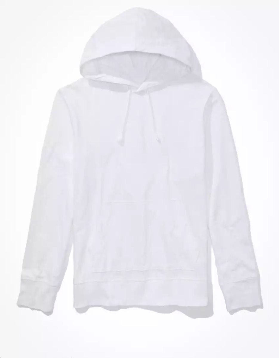 Sweat à Capuche American Eagle AE Super Soft Blanche Homme | ZNV-45655311